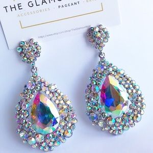 Multi Crystal Farlena Earrings pageant Prom